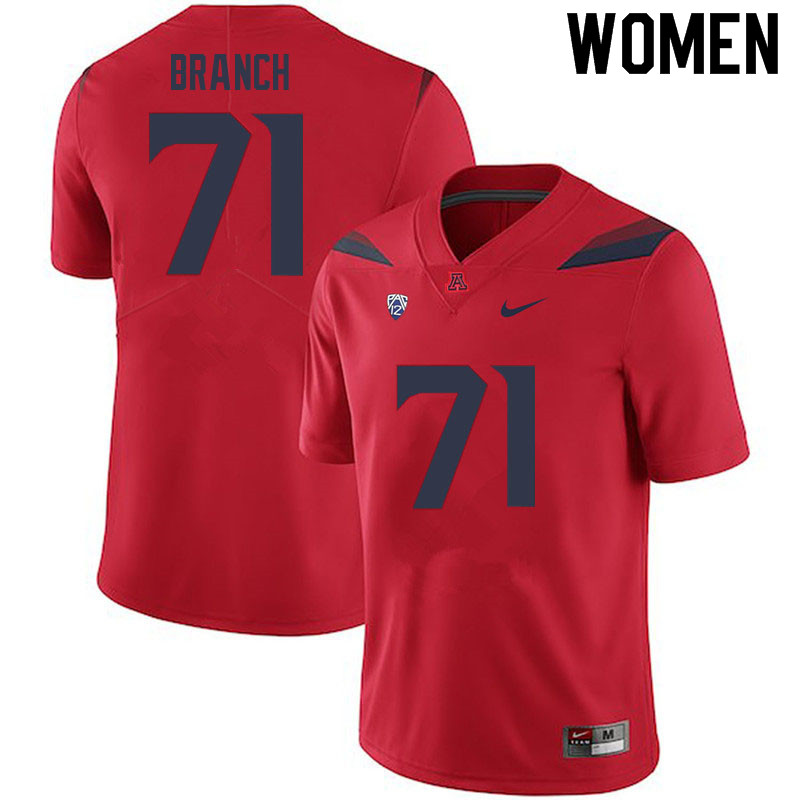 Women #71 Darrell Branch Arizona Wildcats College Football Jerseys Sale-Red - Click Image to Close